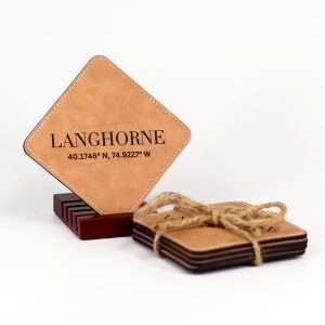 Langhorne Leather Coaster Set
